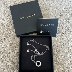 Bulgari Save the Children Necklace Black Ceramic Silver